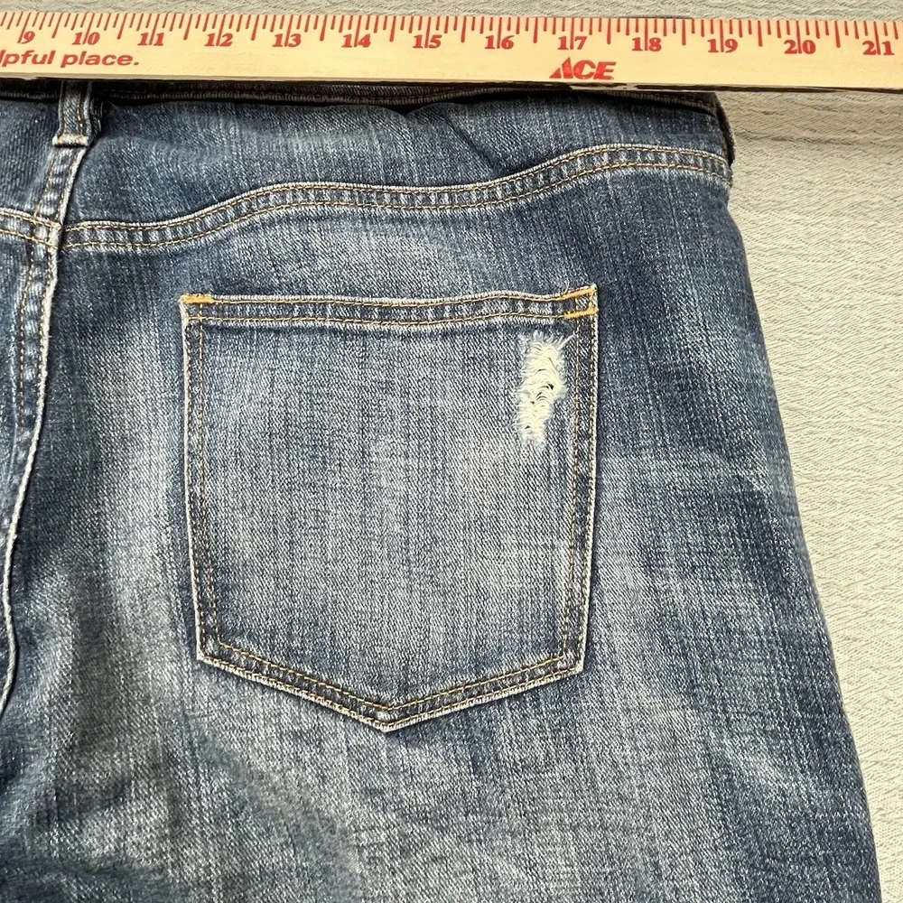J Crew‎ Flex Jeans Mens 36x30 Slim Straight Stretch Light Wash Distressed